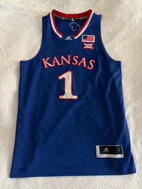 Adidas Kansas Jayhawks #1 Joseph Yesufu Basketball Swingman Jersey